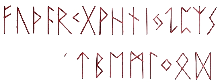  L'alfabeto runico germanico o futhark. Il nome dell'alfabeto deriva, a differenza di quello greco-latino, non dalla sequenza dei nomi delle lettere ma da quella del suono che esse trascrivono, secondo l'ordine convenzlonale: 'f', 'u' , 'th', 'a', 'r' e 'k'.