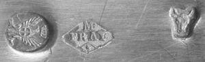 fig. 2 - punzone dell'argentiere Martial Fray, marchio territoriale della città di Torino, bollo di garanzia del I titolo