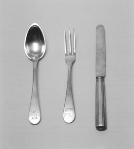  Tav. 11 - cucchiaio, forchetta da frutta, coltello, 1824-1867, bottega di Carlo Balbino